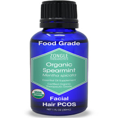 Front label of Zongle Therapeutics Organic Spearmint Oil 1 OZ bottle