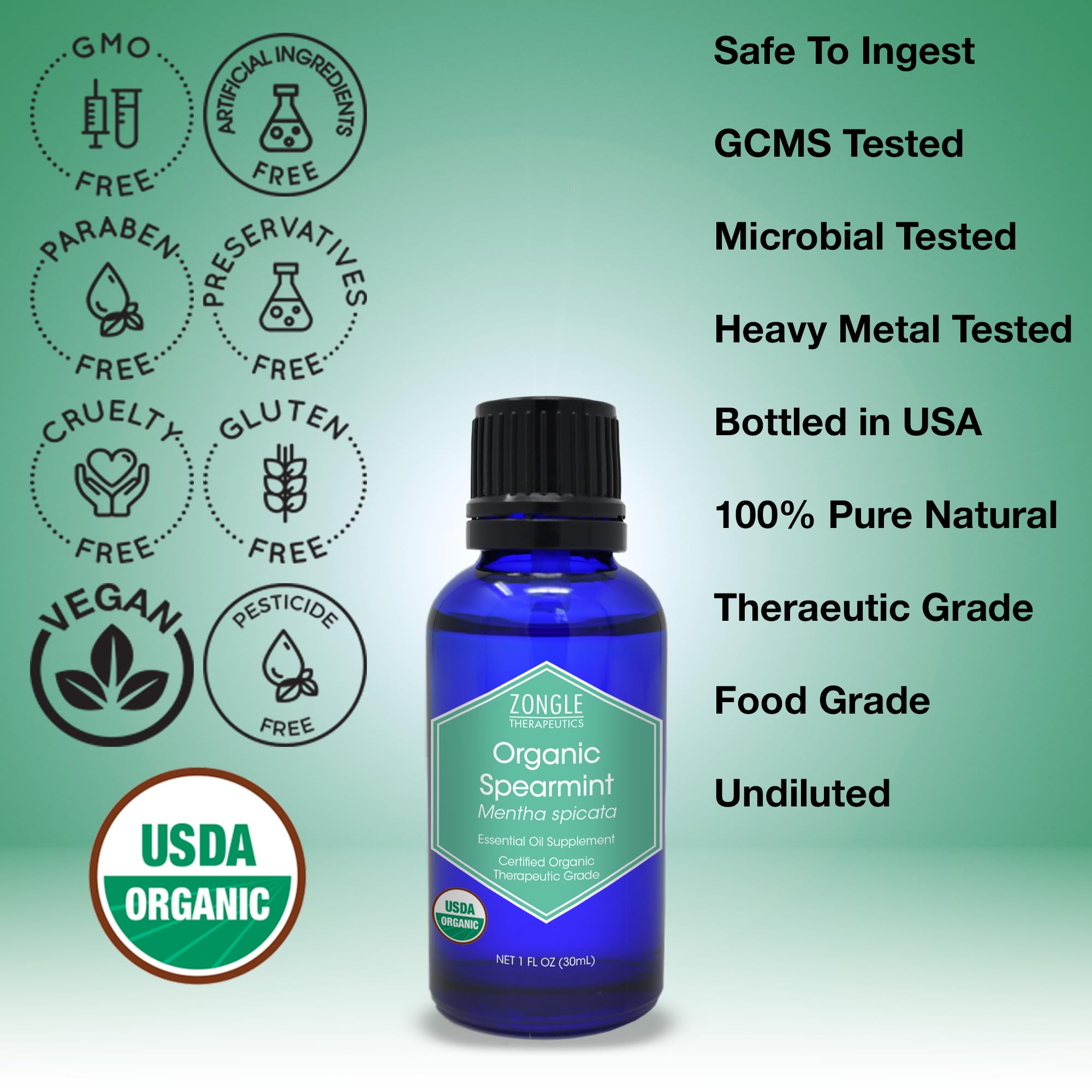 Packaging box for Organic Spearmint Oil 1 OZ