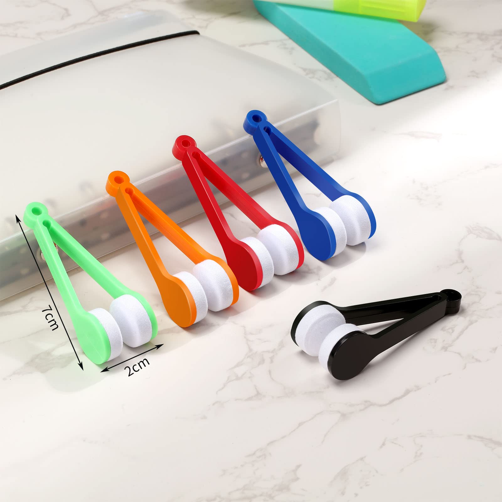 Blue mini microfiber eyeglasses cleaner brush