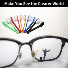Green mini microfiber eyeglasses cleaner brush