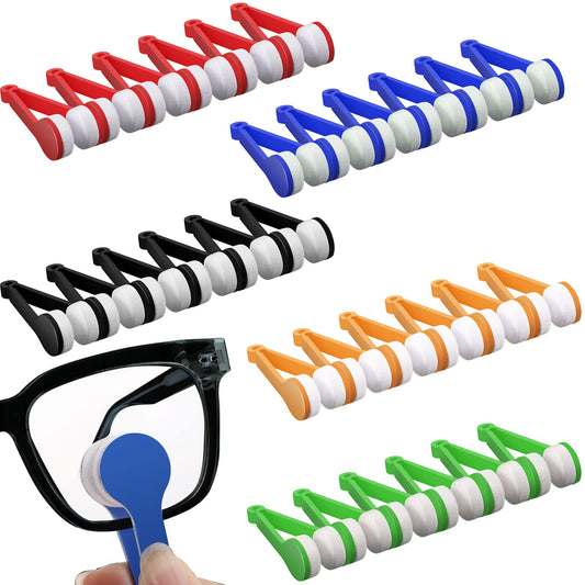 Red mini microfiber eyeglasses cleaner brush