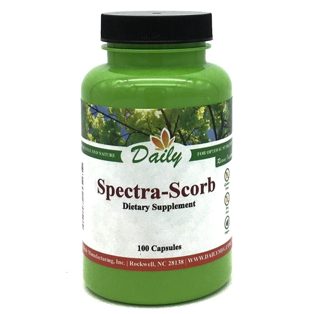 Front view of Spectra-Scorb vitamin C bottle