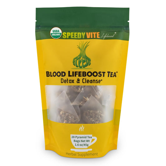 SpeedyVite Blood Lifeboost Tea box with 28 pyramid teabags