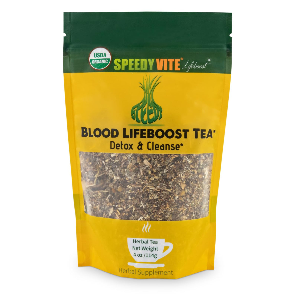 Packaged SpeedyVite Blood Lifeboost Tea box