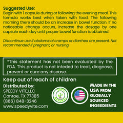 SpeedyVite Happy Colon capsules and organic herb illustration