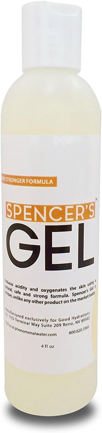 Spencer's Gel alkaline bottle pour shows fast-acting skin support