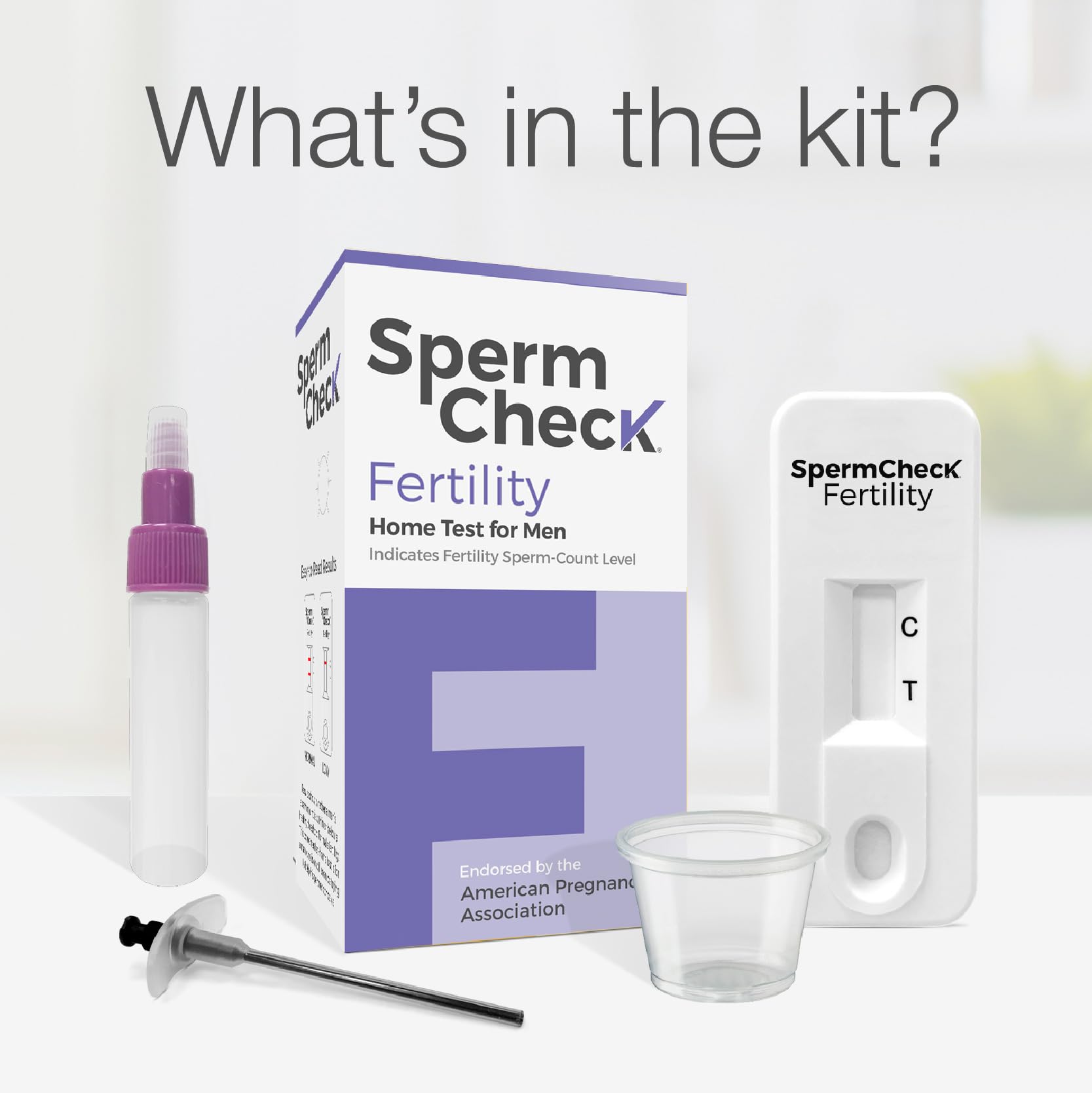 User performing the at-home SpermCheck test in private setting