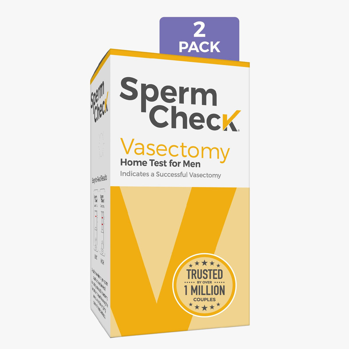Front view of SpermCheck Vasectomy Home Test Kit box