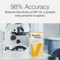 Result card displaying readout for vasectomy test