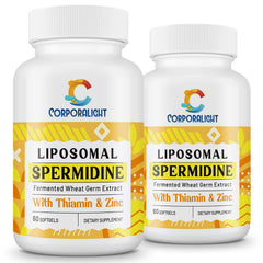 Front view of 30mg spermidine softgel with liposomal delivery