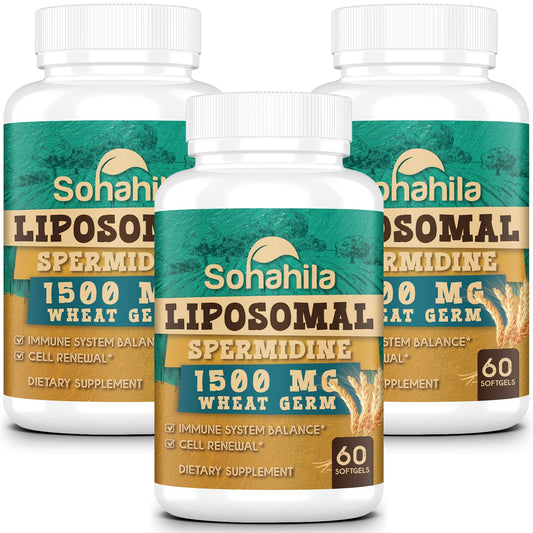 Spermidine supplement 15 mg liposomal for high absorption, 180 softgels