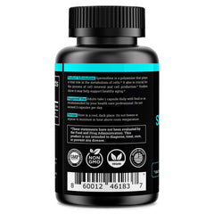 Back view of spermidine supplement bottle with label details