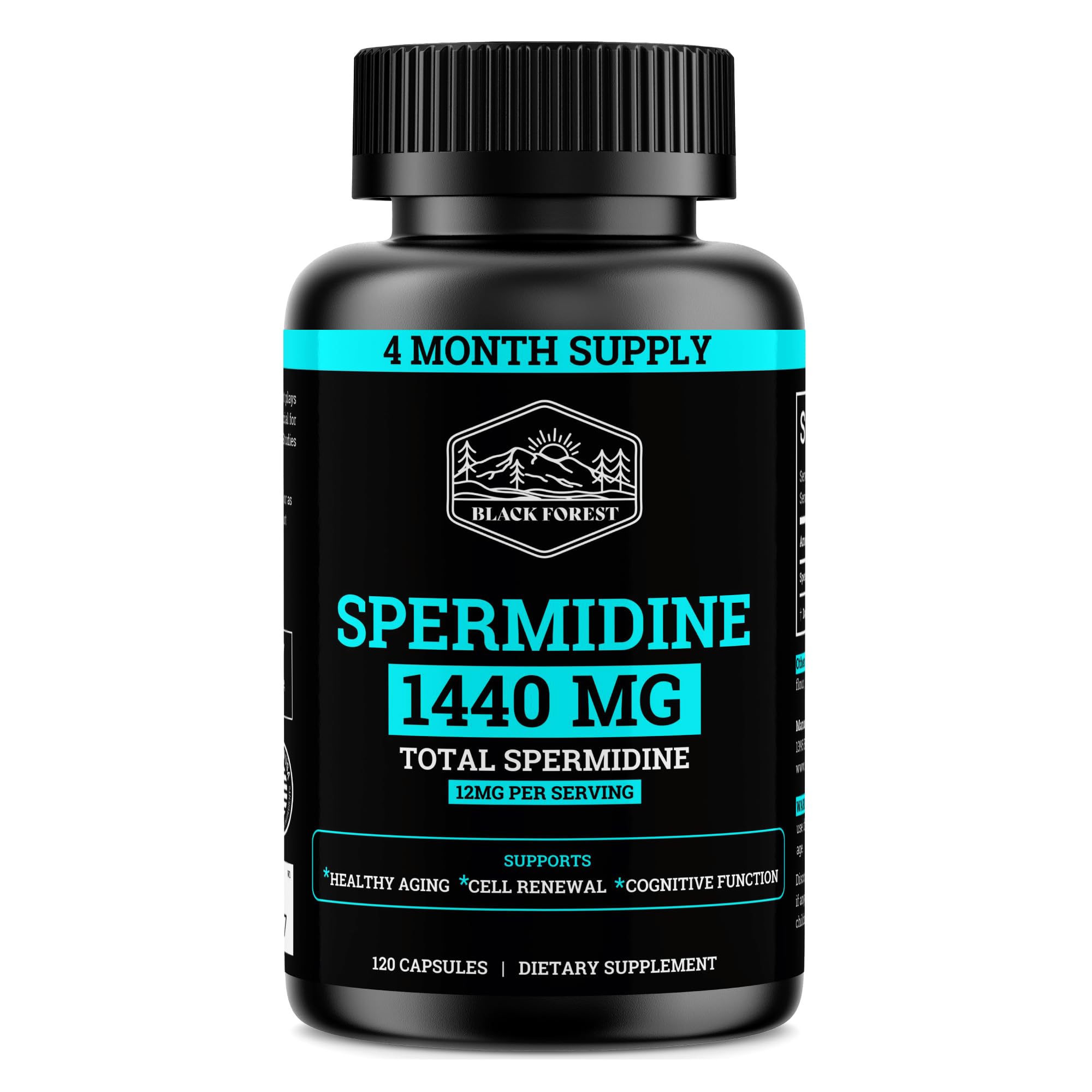 Spermidine supplement hero image showing bottle and packaging