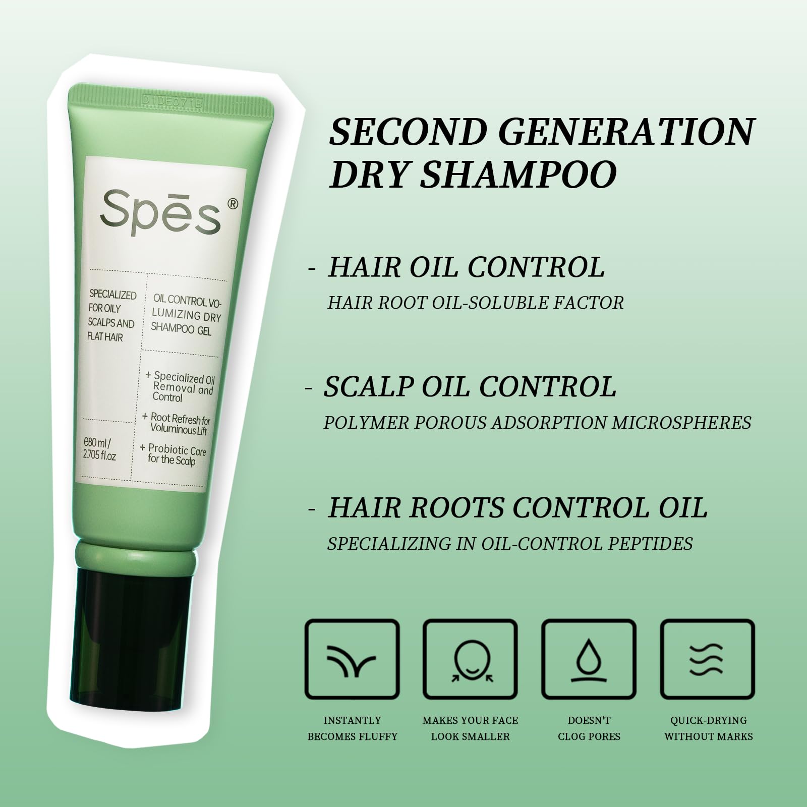 Spes no-rinse gel transforming with water to show easy cleansing.