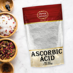 Ascorbic acid powder used in skincare formulation