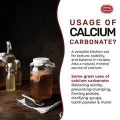 Calcium carbonate powder used in culinary applications