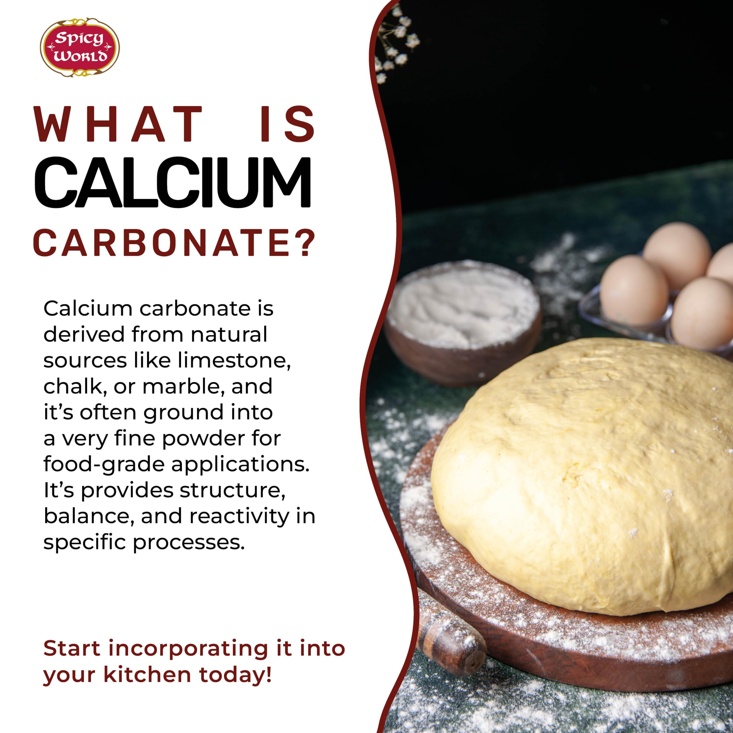 Scoop of calcium carbonate powder 14oz