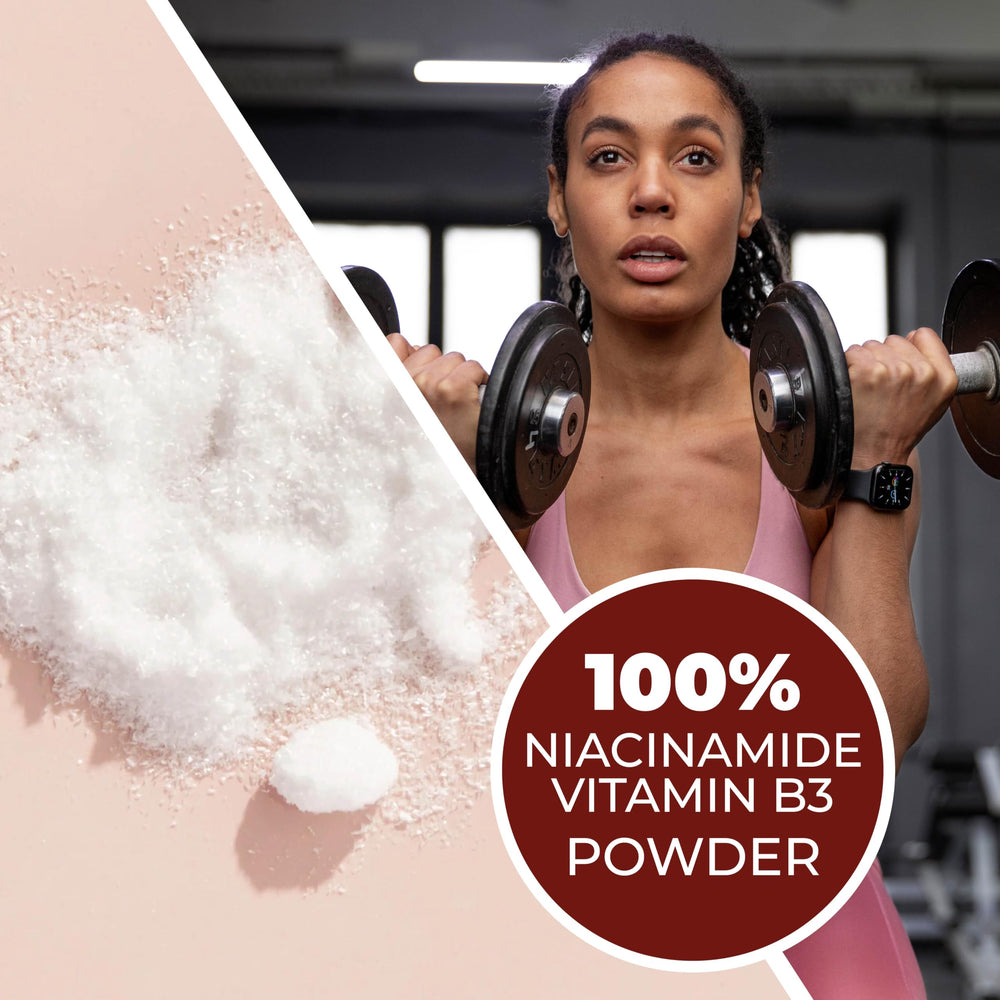 Niacinamide powder used in skincare formulations and DIY serums