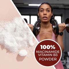 Niacinamide powder used in skincare formulations and DIY serums