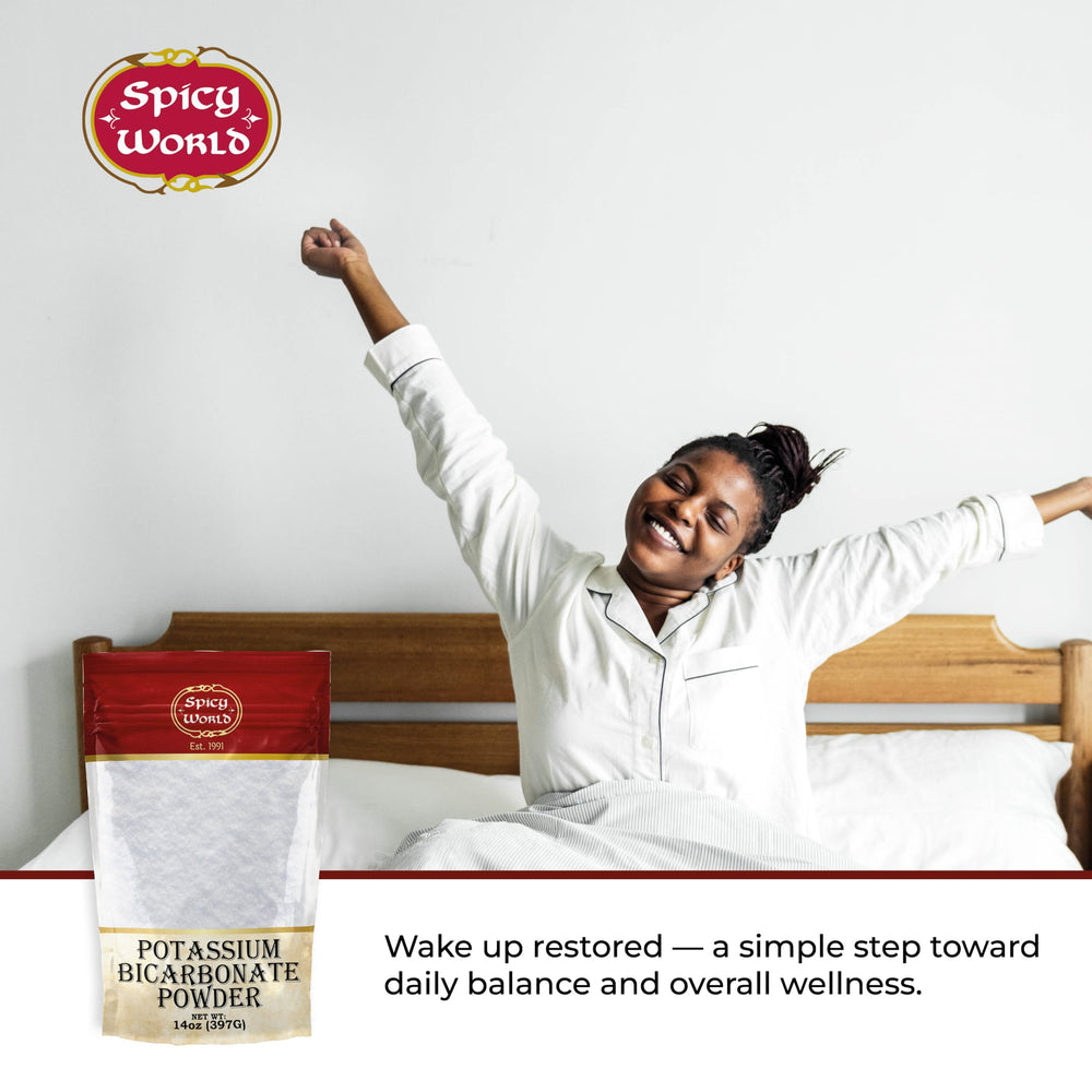 Re-sealable 14oz pouch for potassium bicarbonate powder