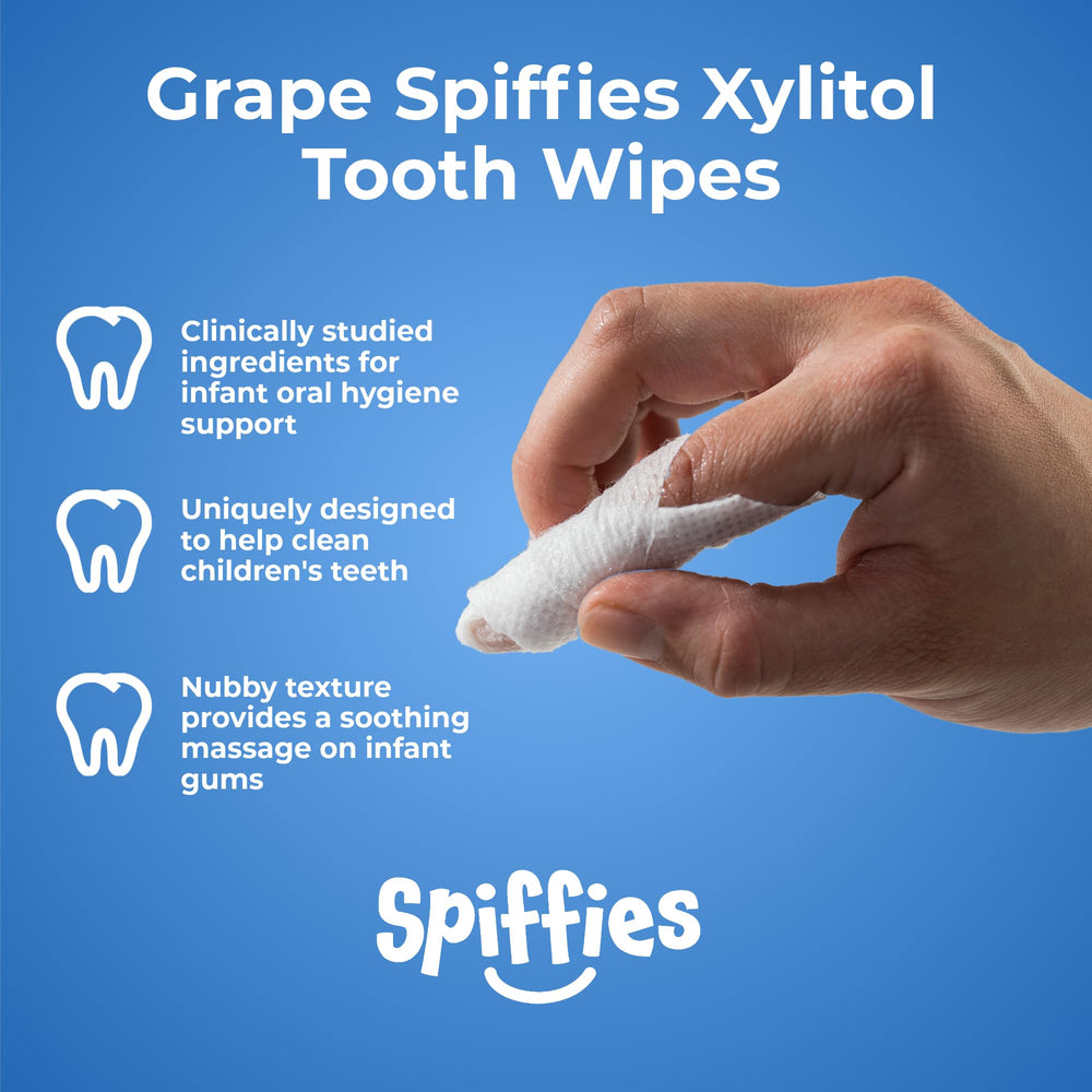 Spiffies Baby Teeth Wipes - Grape Flavor | UK | British Vita – British ...