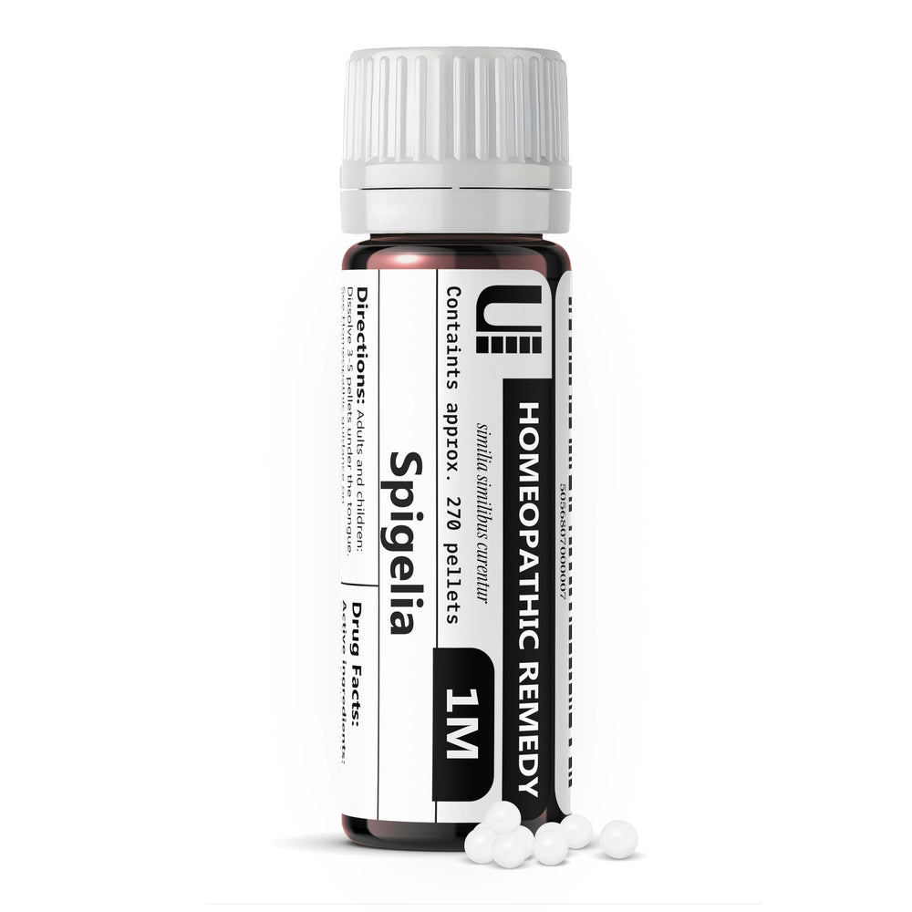 Spigelia 1M Homeopathic Remedy bottle with 270 lactose-free pellets