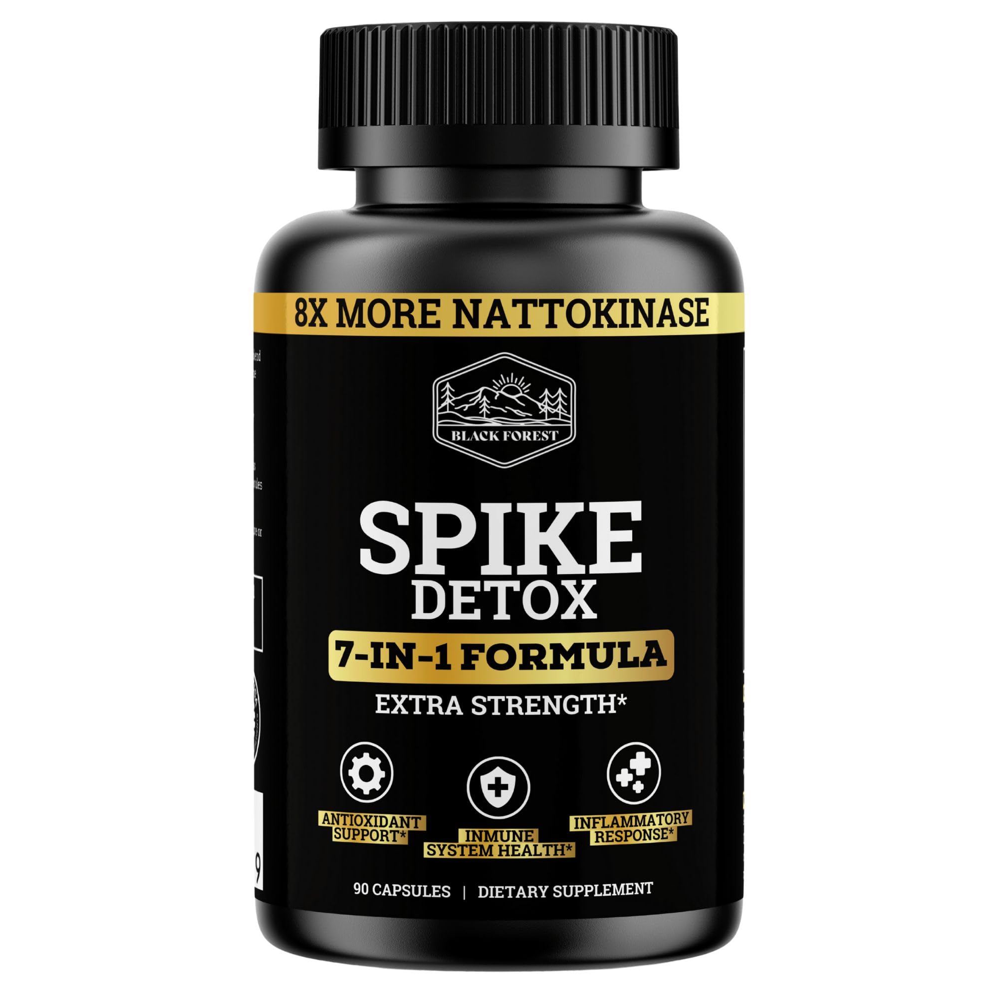 Spike Detox bottle displaying 8X nattokinase potency
