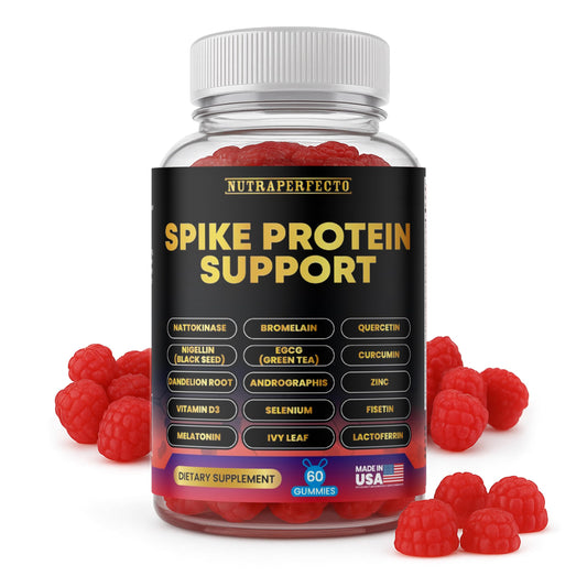 Spike Protein Detox Gummies bottle with label visible