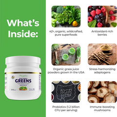 Spinach, kale and berry greens blend