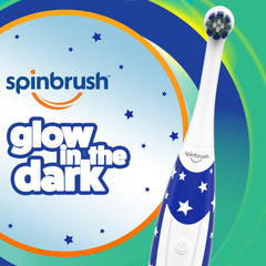 Close-up of the non-slip grip on Spinbrush Kids Glow in the Dark