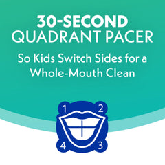 2-minute timer and 30-second pacer on Spinbrush Kids
