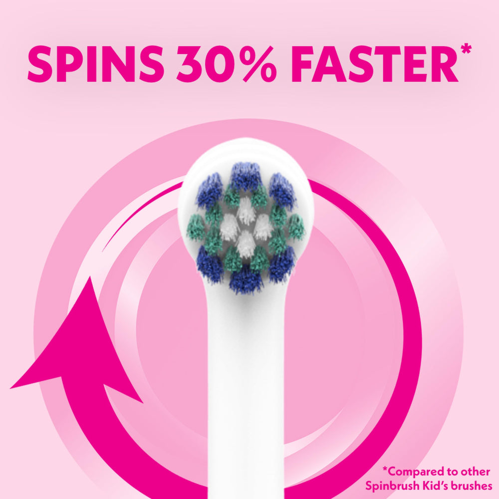 Packaging of Spinbrush Kids Shimmery Sparkle toothbrush