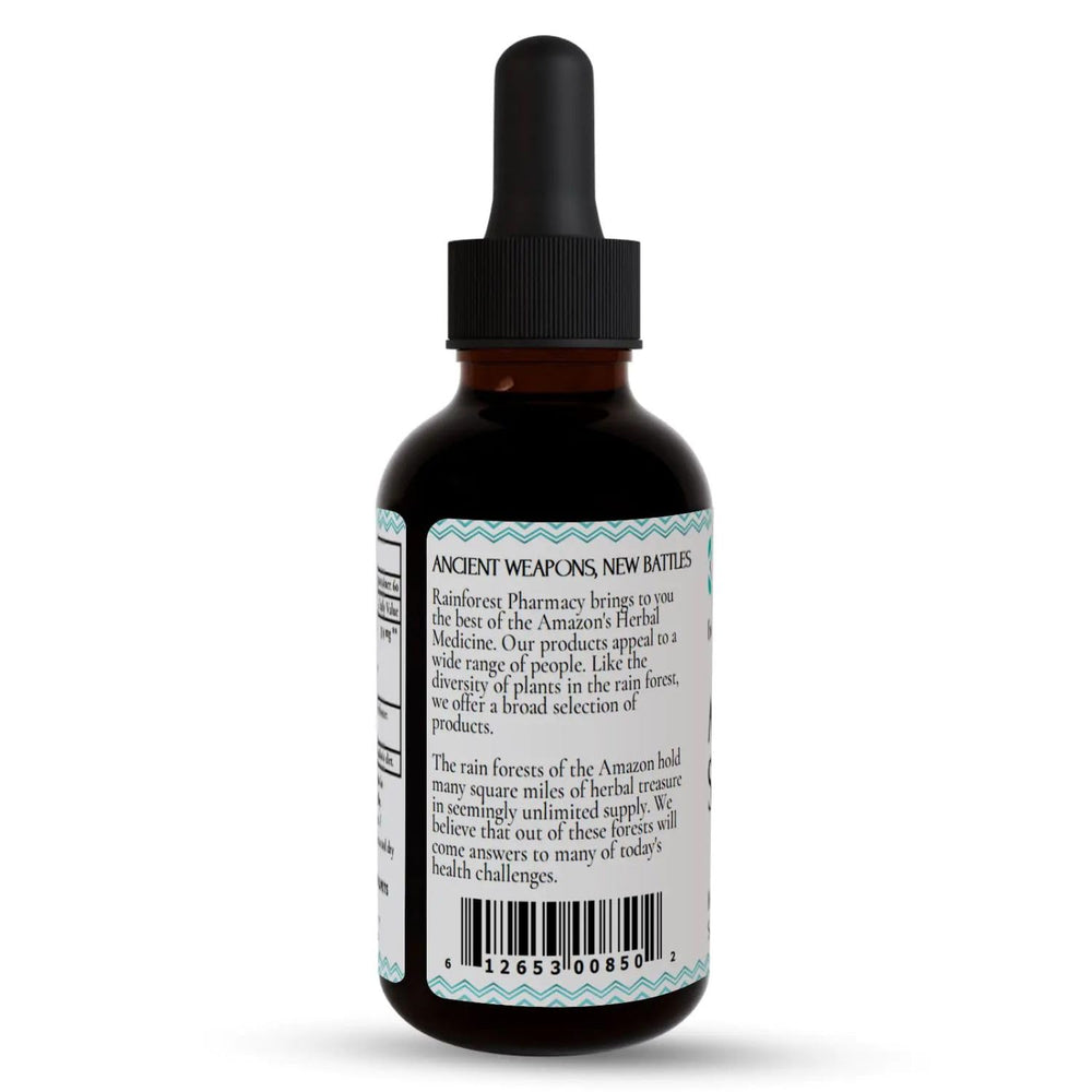 Rainforest Pharmacy Spiro Liquid Extract bottle on natural background
