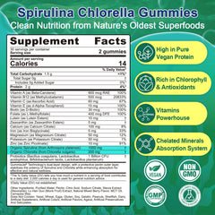 Spirulina and chlorella gummies for daily greens
