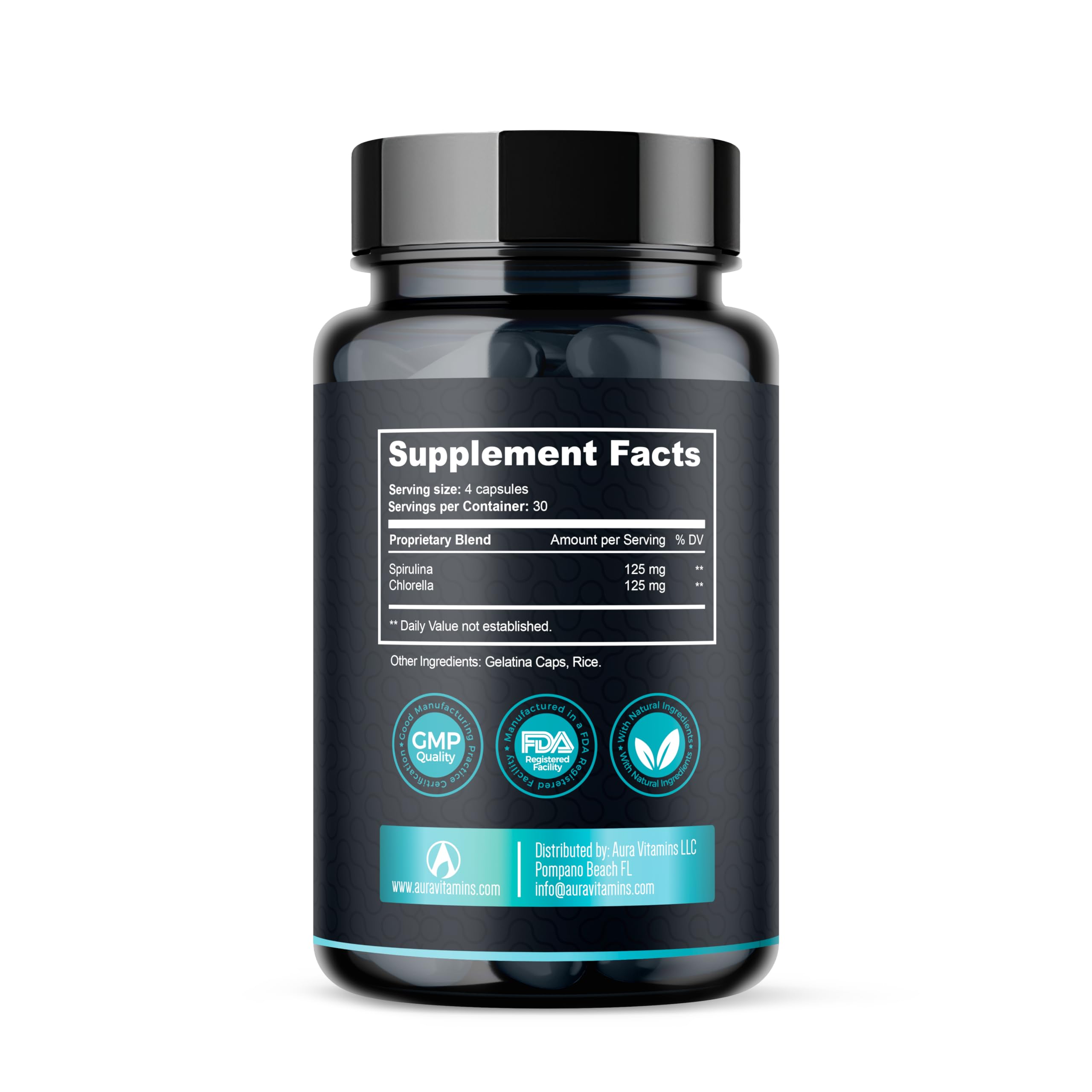 Images of spirulina and chlorella ingredients