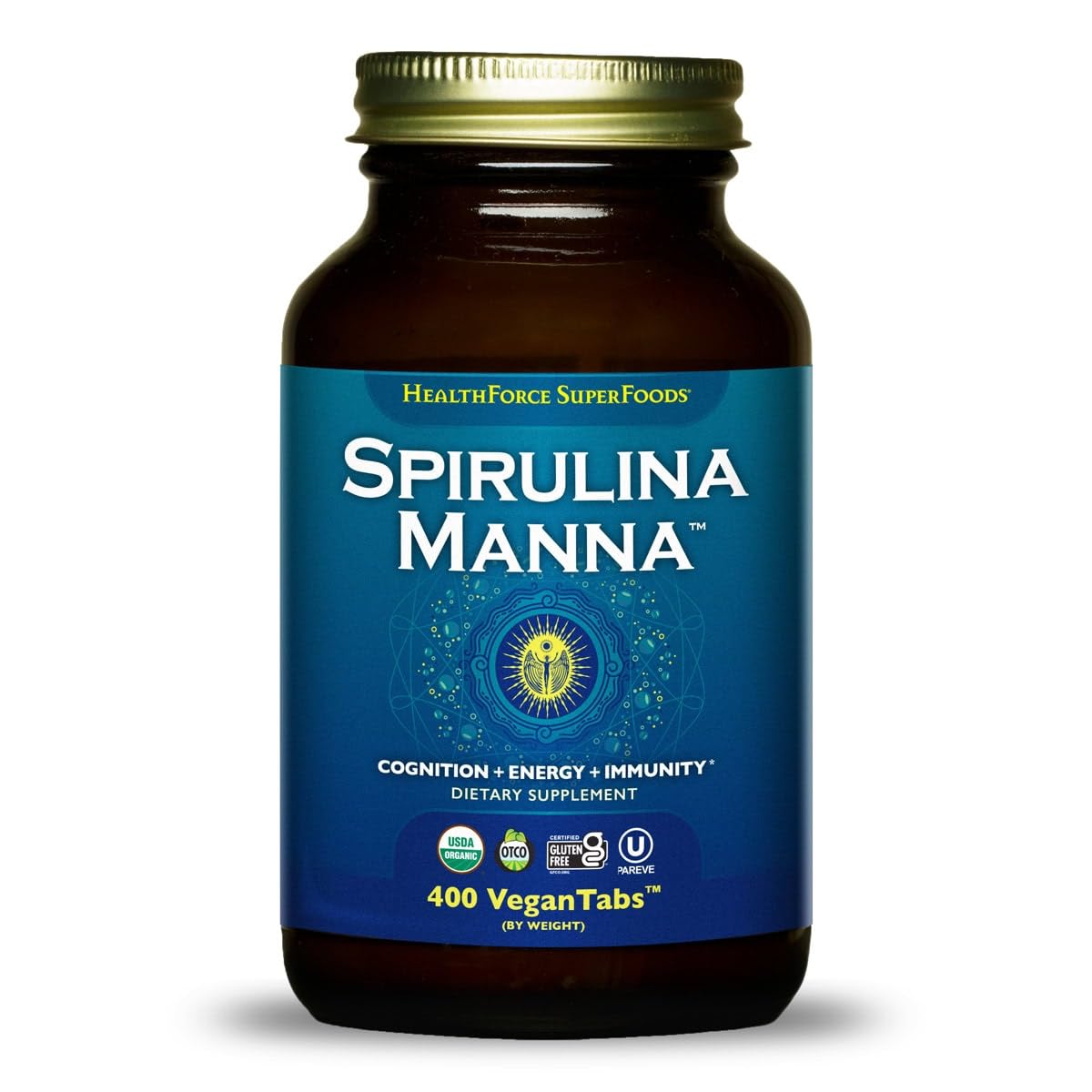 HealthForce Spirulina Manna bottle front