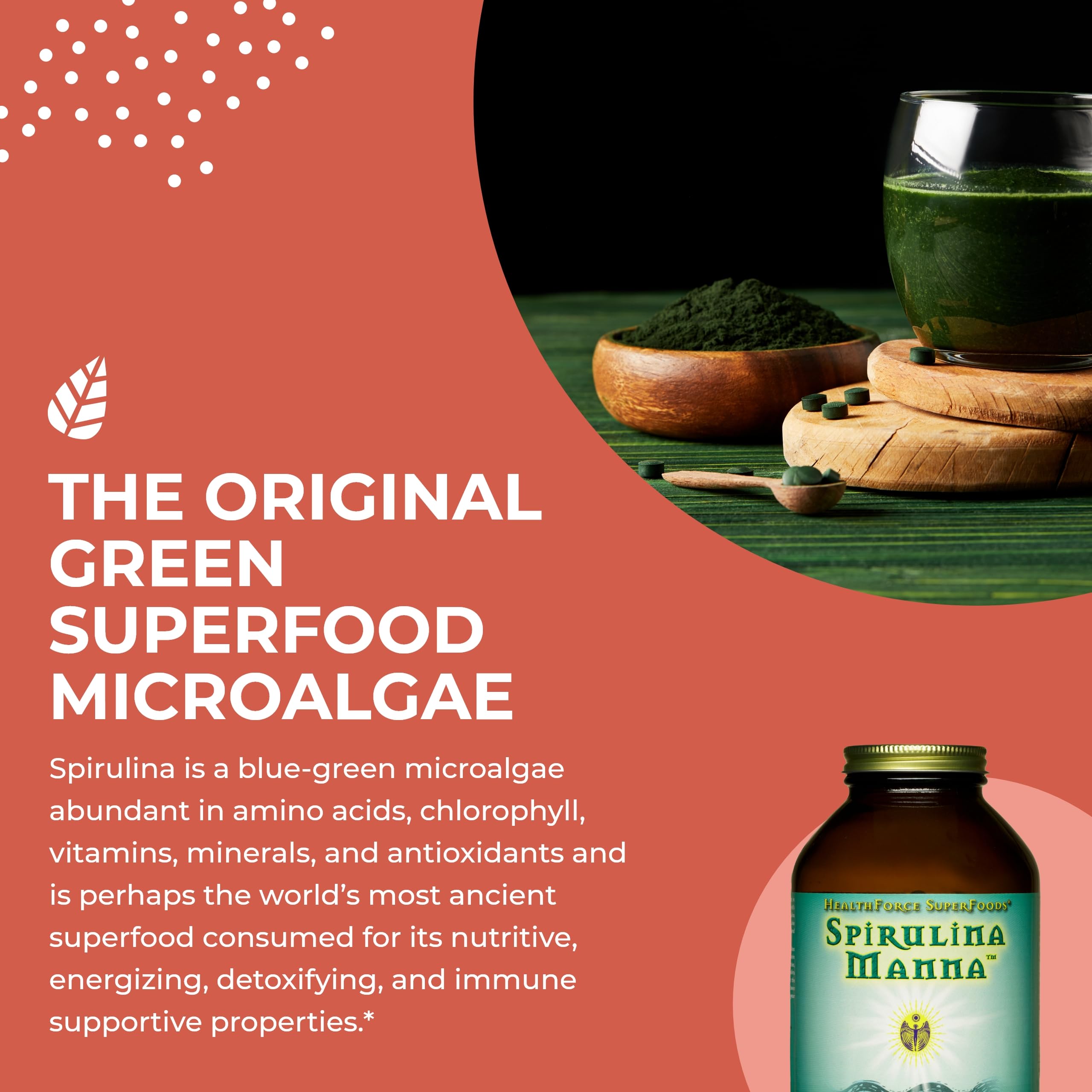 Spirulina Manna bottle label detail
