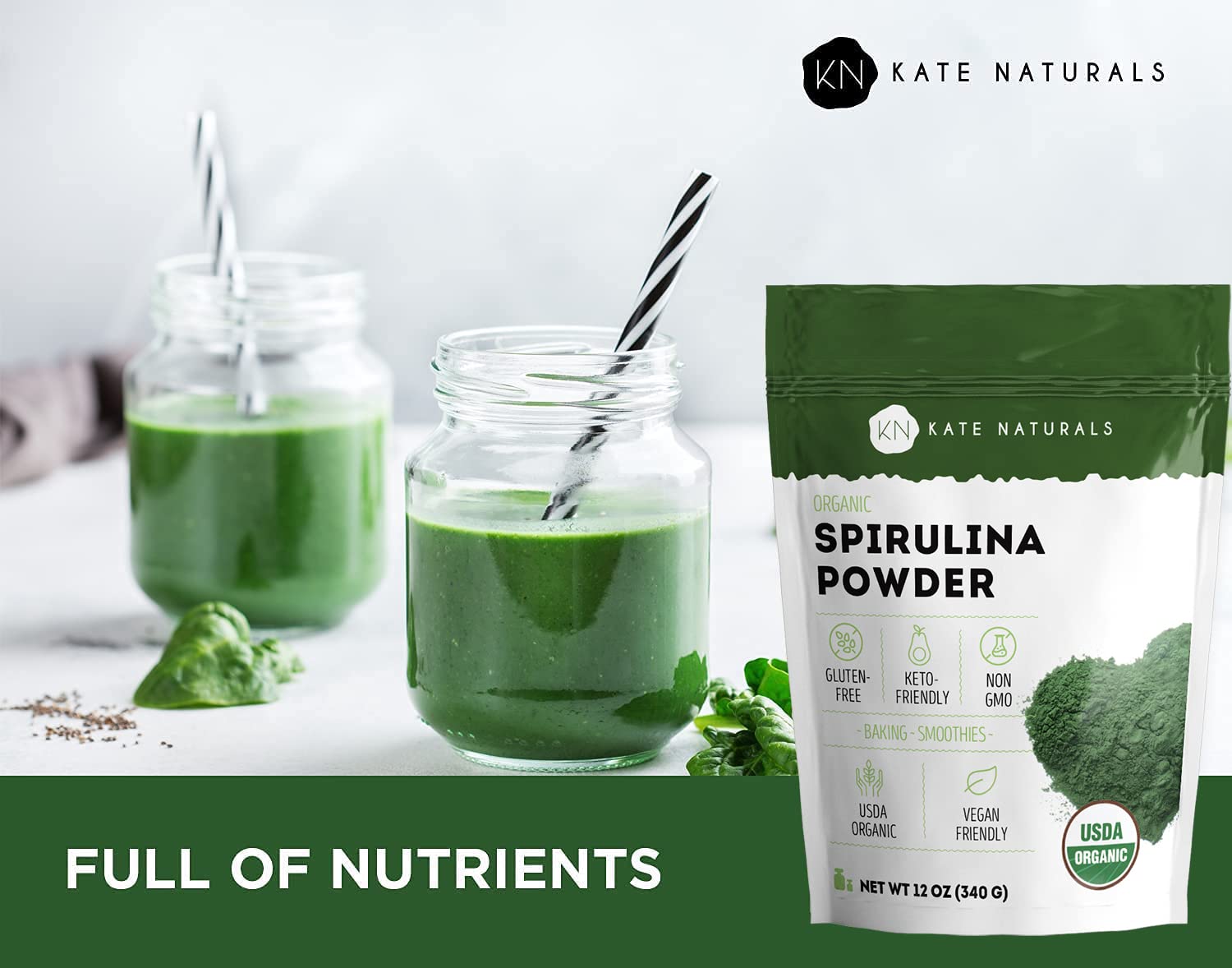 Spirulina powder being whisked into baking batter