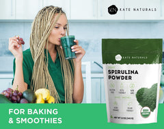 Spirulina powder added to a smoothie