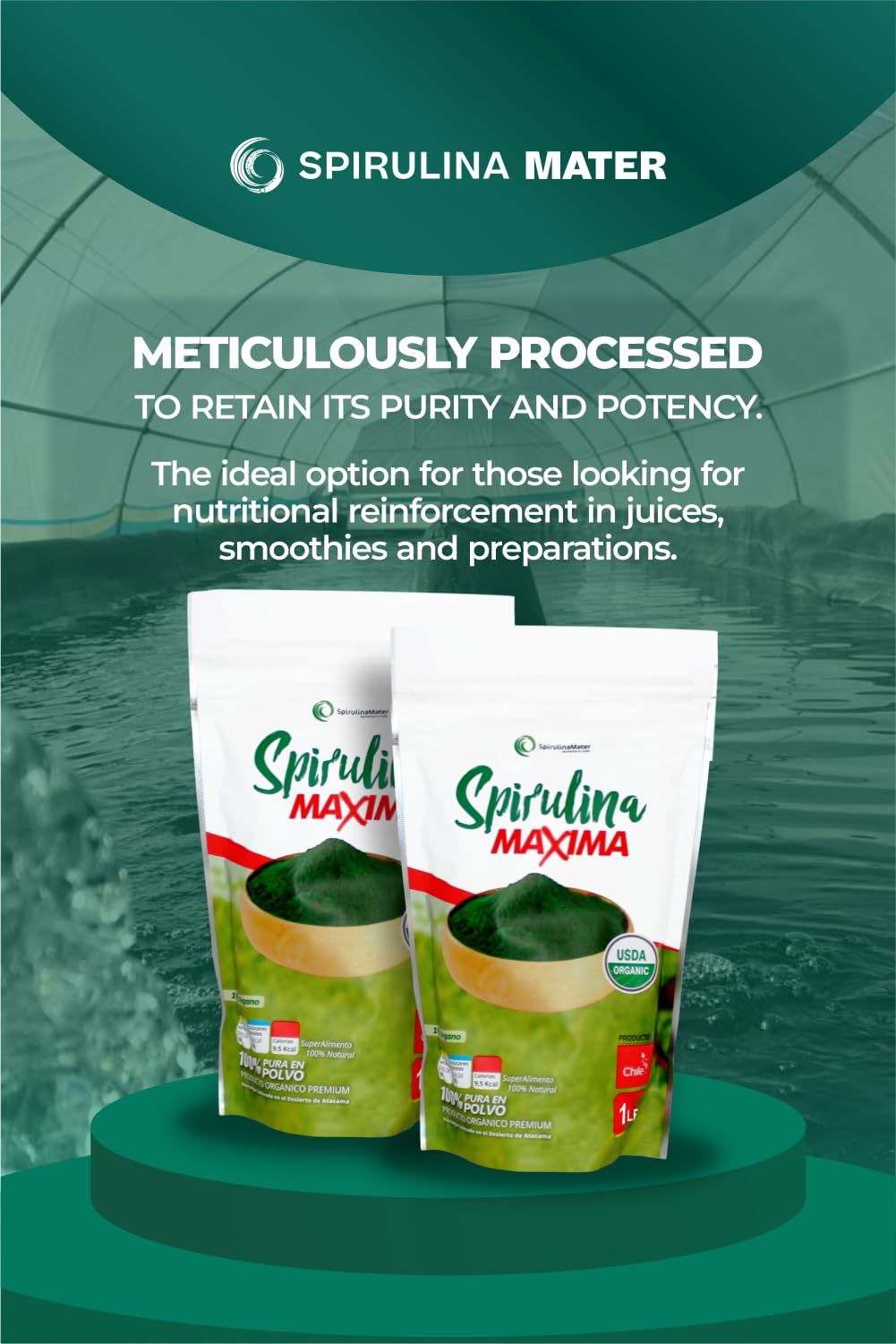 USDA Organic SpirulinaMater production imagery