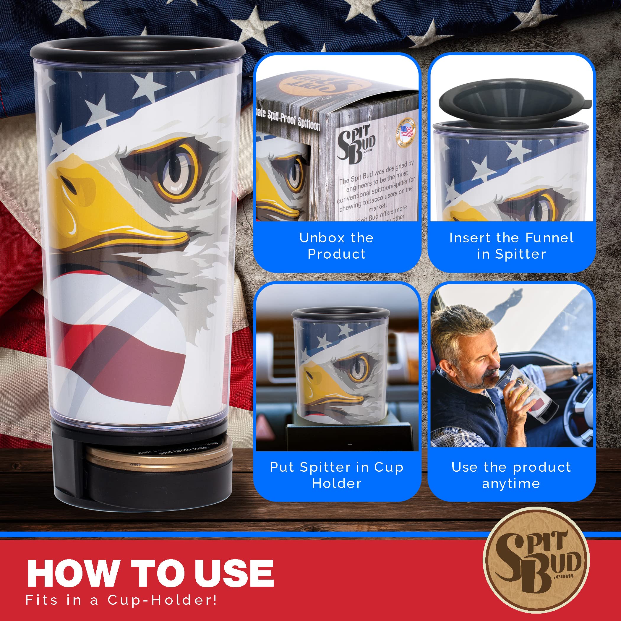 Built in dip can cutter on Spit Bud American Eagle