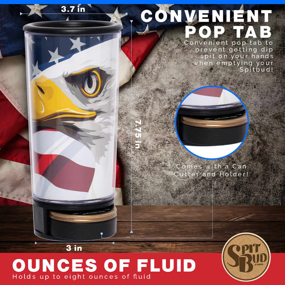 Durable exterior of Spit Bud American Eagle spittoon cup