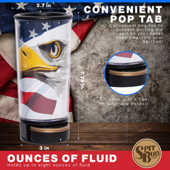 Durable exterior of Spit Bud American Eagle spittoon cup