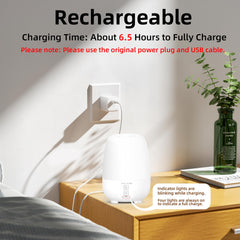 Compact diffuser placed on bedroom nightstand