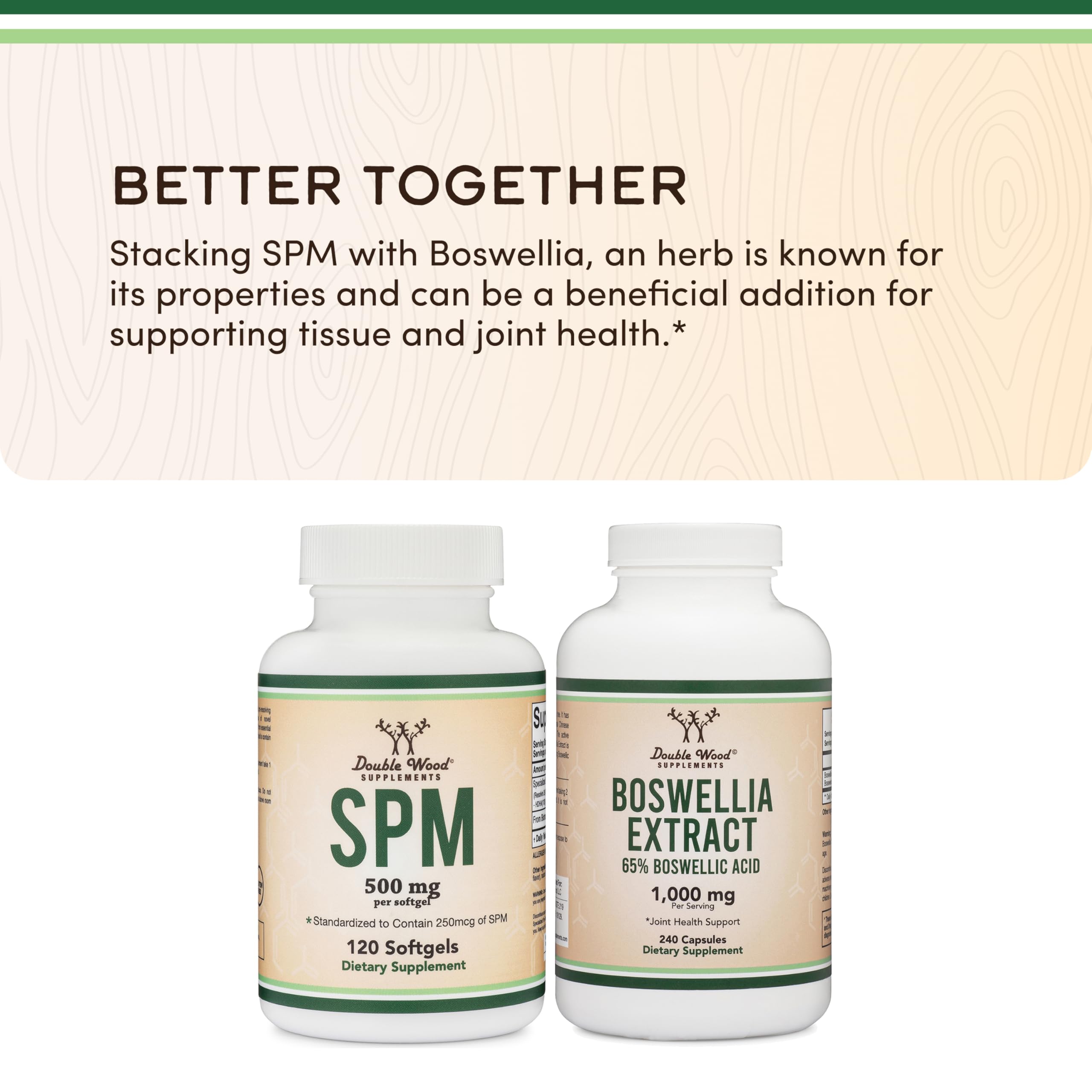Supplement Facts panel showing 250 mcg SPMs