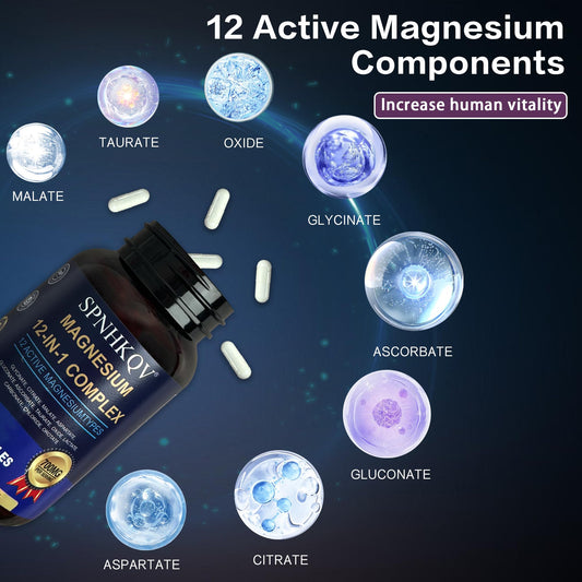 SPNHKQV Magnesium bottle back label with supplement facts
