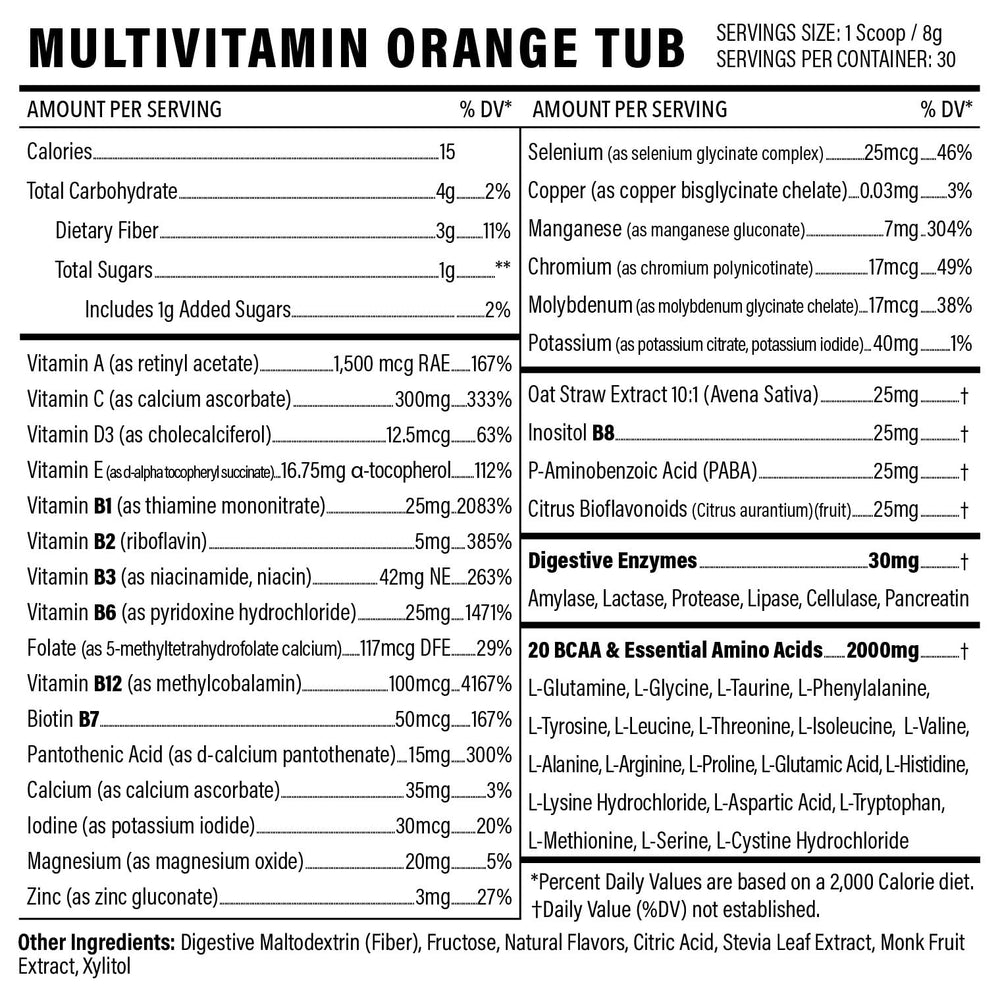 Sport Formula 99 ingredients label closeup highlights vegan, keto-friendly vitamins.