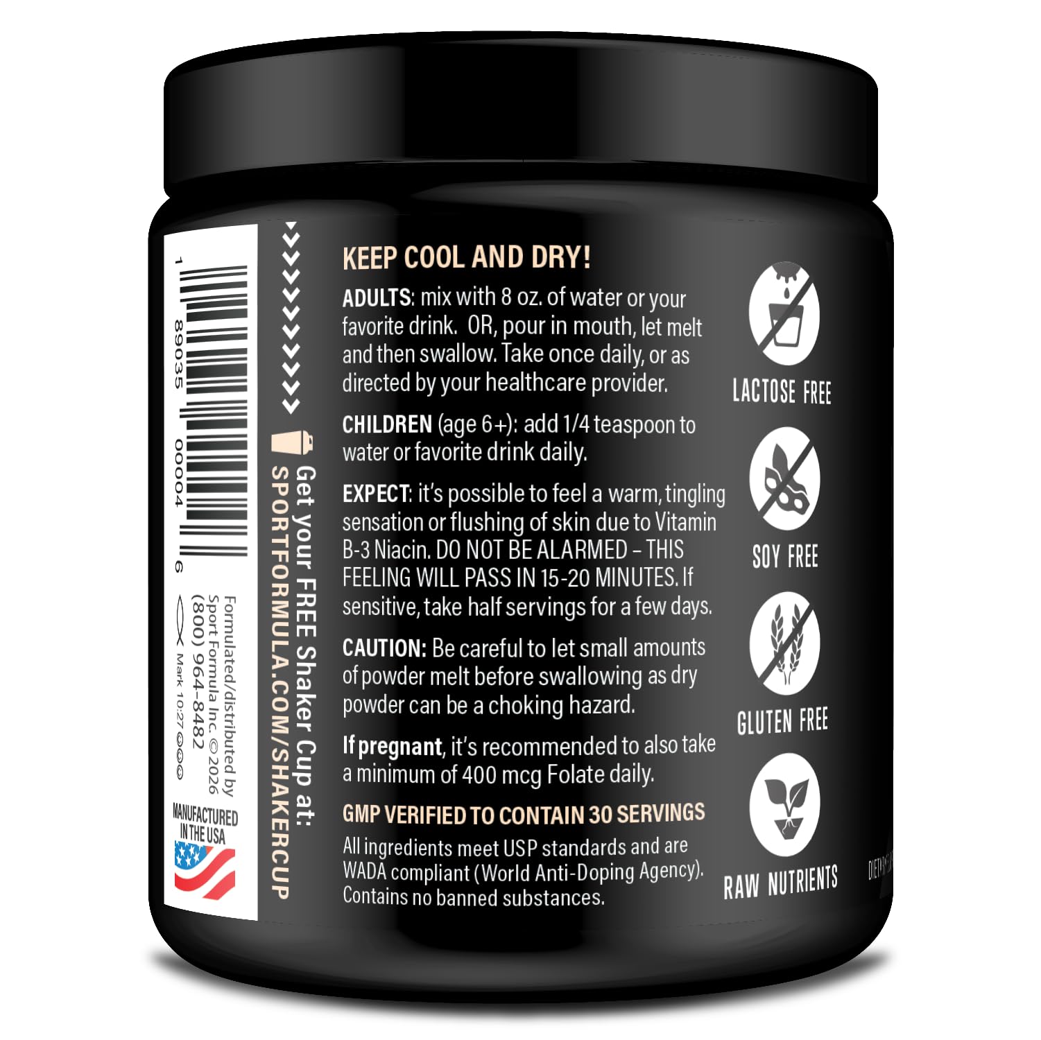 Sport Formula 99 portable pack illustrates easy dose anywhere.