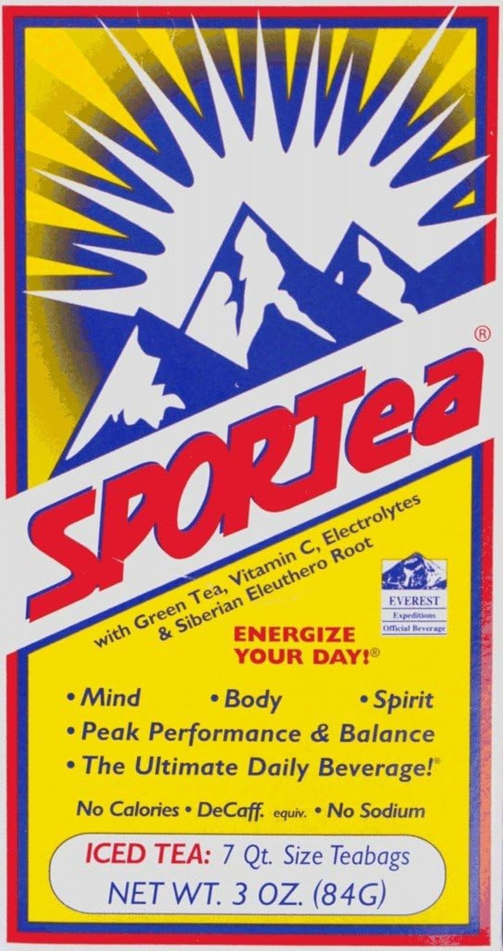 SPORTea Iced bottle and brand box on a clean surface