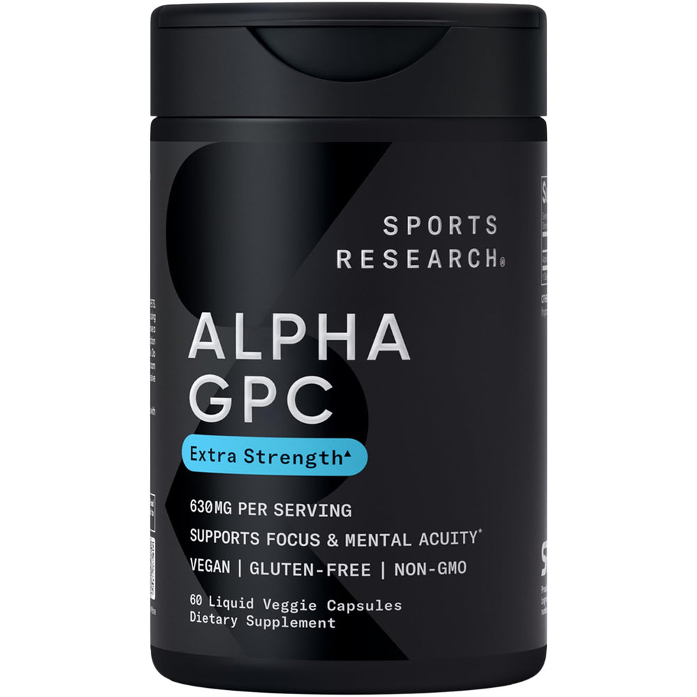 Sports Research Alpha GPC 630mg Extra Strength bottle - hero image